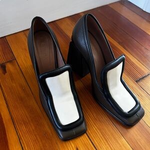 Marni olive green and white heels 39